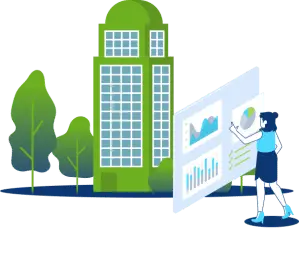 illustration avec un bâtiment vert