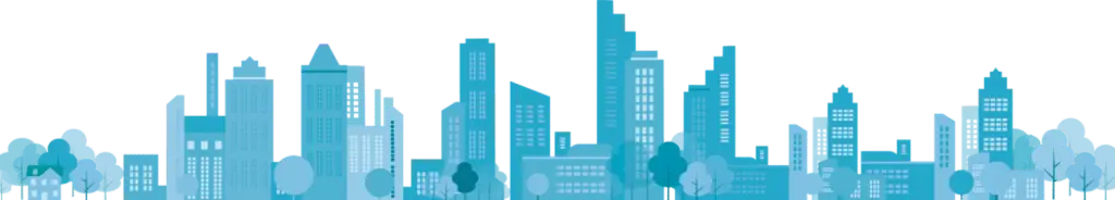 image illustration immeubles bleus en ligne