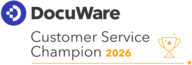 Logo DocuWare Partner Customer Service Champion 2026