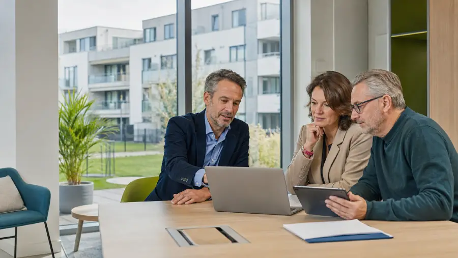 Professionnels d’un bailleur social travaillant sur l’automatisation de processus documentaires